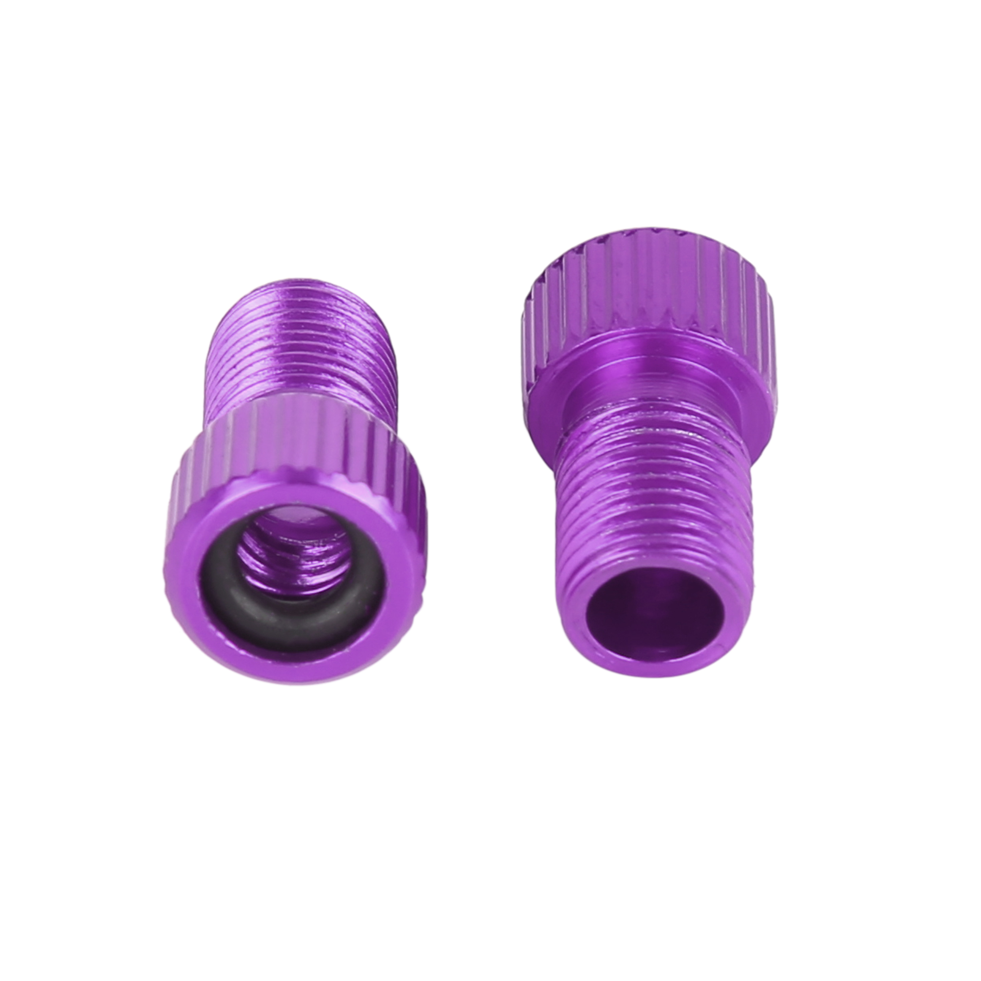 Purple Metal French to American Air Pump Tube Bike Valve Converter Adapter 5pcs